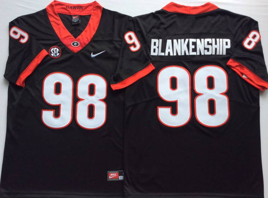 Men's Georgia Bulldogs Rodrigo Blankenship #98 Black Jersey